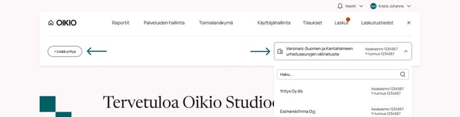 Yrityksen lisäys ja vaihto
