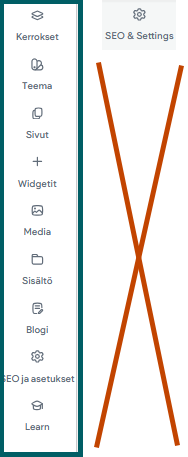 Rajoitetut muokkausmahdollisuudet