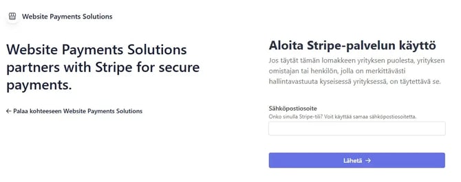 Stripe-maksutavan käyttöönotto