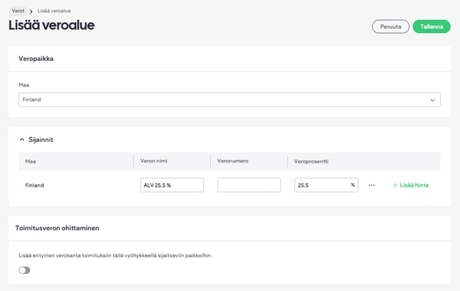 Verkkokaupan veroalue